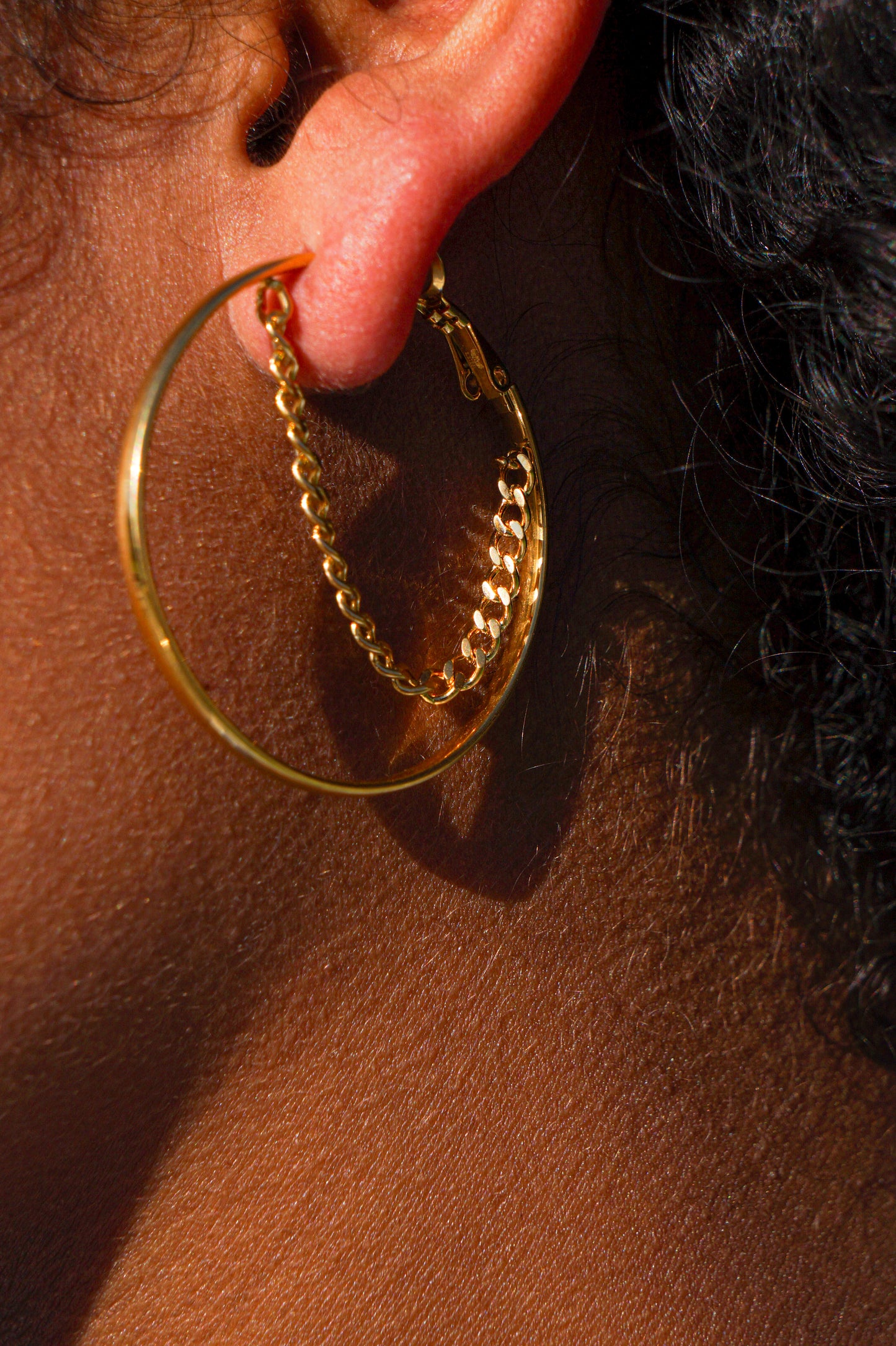 Boucles d'Oreilles-Créoles Chainette