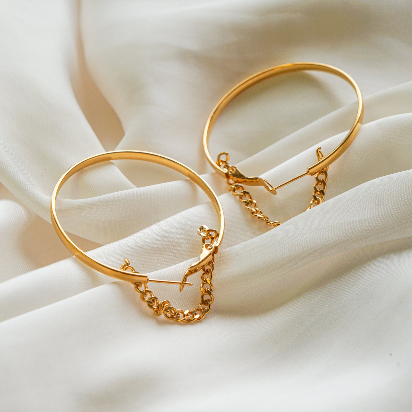 Boucles d'Oreilles-Créoles Chainette